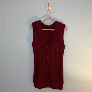 Chadwicks of Boston Cable Knit Red Sweater Vest